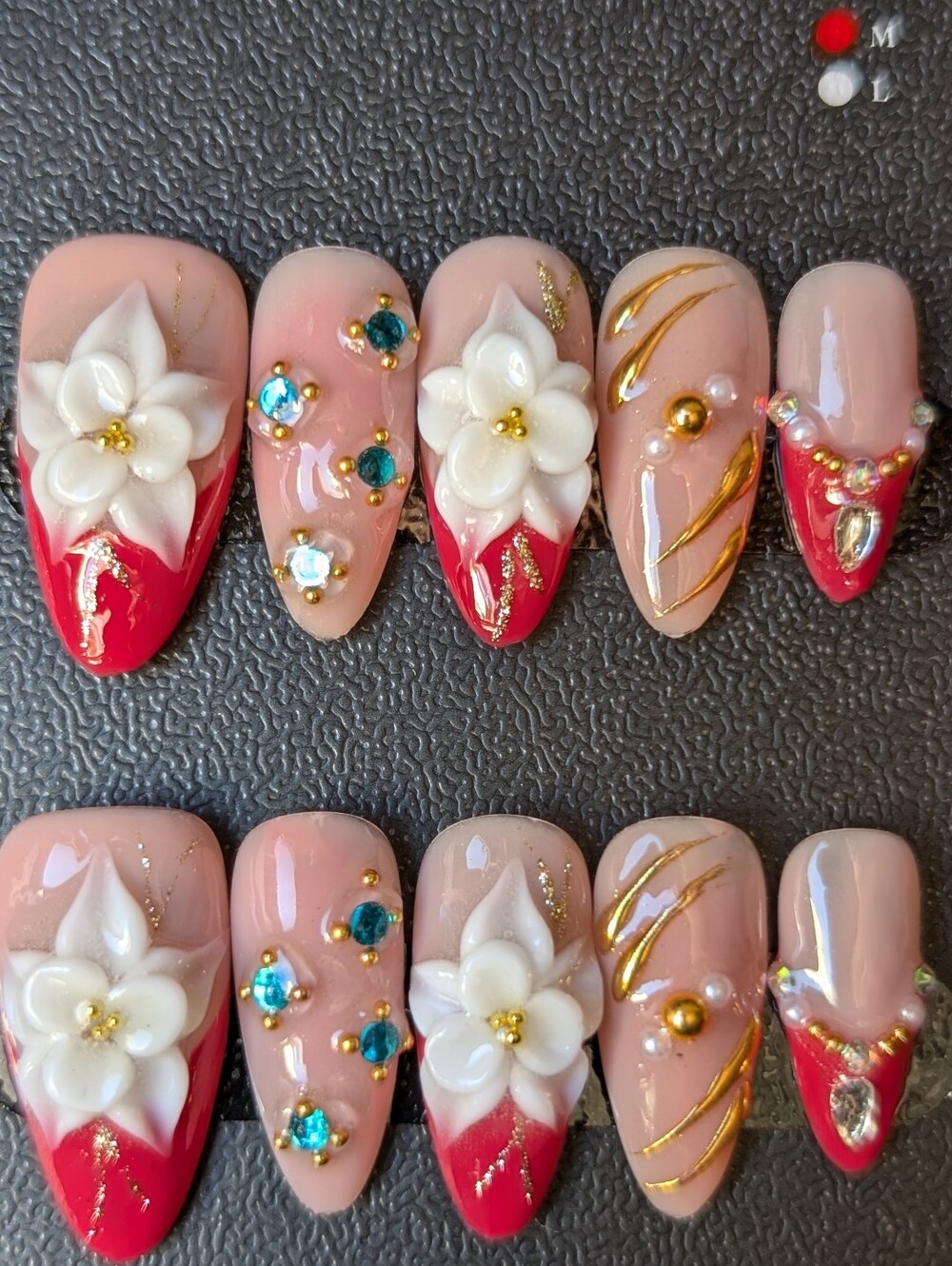❤️ 10pc Handmade Almond Press-On Premium Nails Size: Medium 2.5 #3